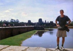 long stretching moat aroung Angkor Wat