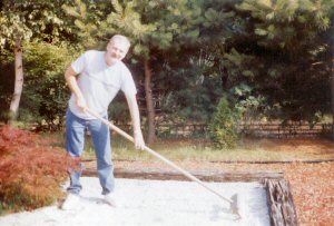 Dave working in a Zen Garden
