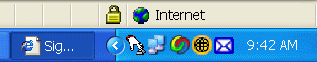 lock icon in lower right corner of IE