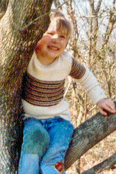 Steve when younger in a tree