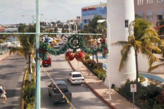Christmas decorations in Cozumel
