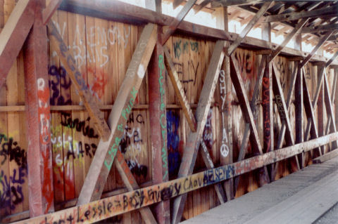 inside of the Blackwood covered bridge #1